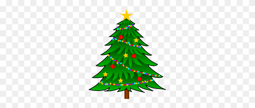 255x297 Christmas Tree With Lights Clipart - String Of Christmas Lights Clipart