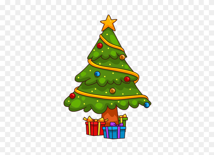 407x551 Christmas Tree With Presents Clip Art Happy Holidays! - Christmas Blessings Clipart