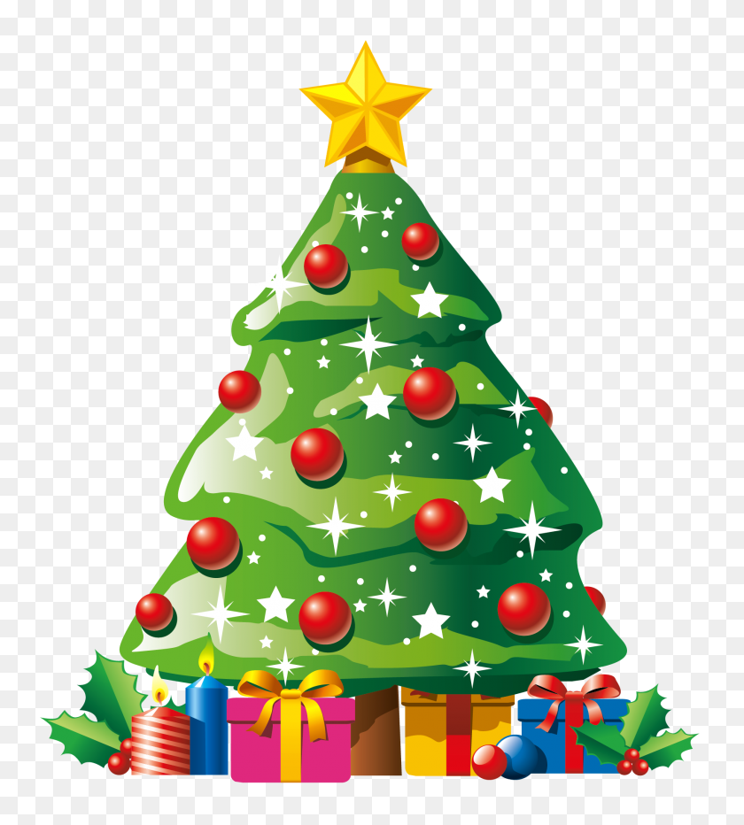 1796x2010 Christmas Tree With Presents Clipart - Small Christmas Clipart