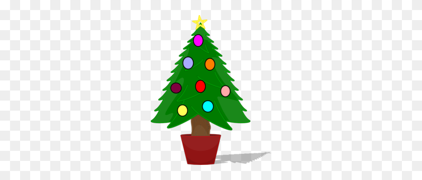 240x298 Imágenes Prediseñadas De Árbol De Navidad Con Adornos De Colores Del Arco Iris - Clipart De Decoraciones De Árbol De Navidad
