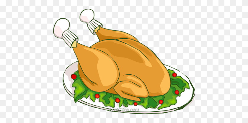 480x357 Christmas Turkey Dinner Royalty Free Vector Clip Art Illustration - Turkey Clipart Transparent Background