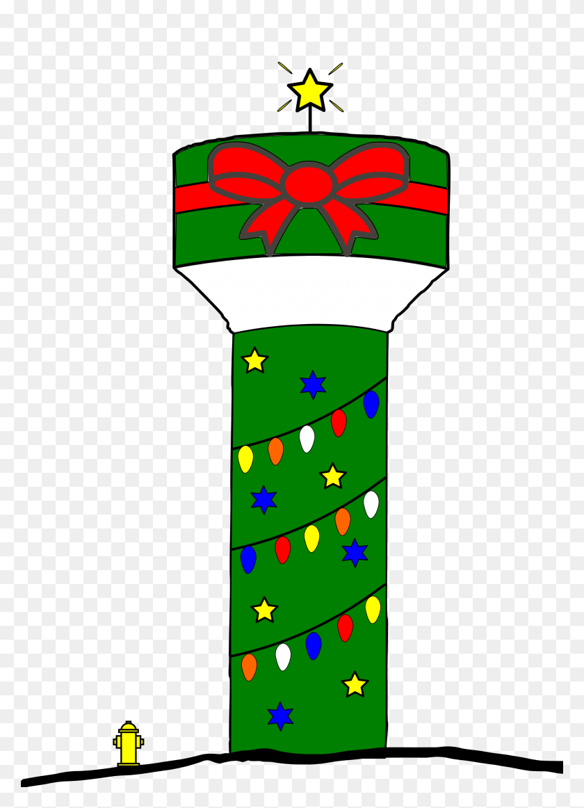 2000x2828 Christmas Water Tower - Water Tower Clip Art