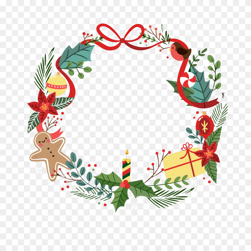 2000x2000 Christmas Wreath Border Png - Wreath PNG
