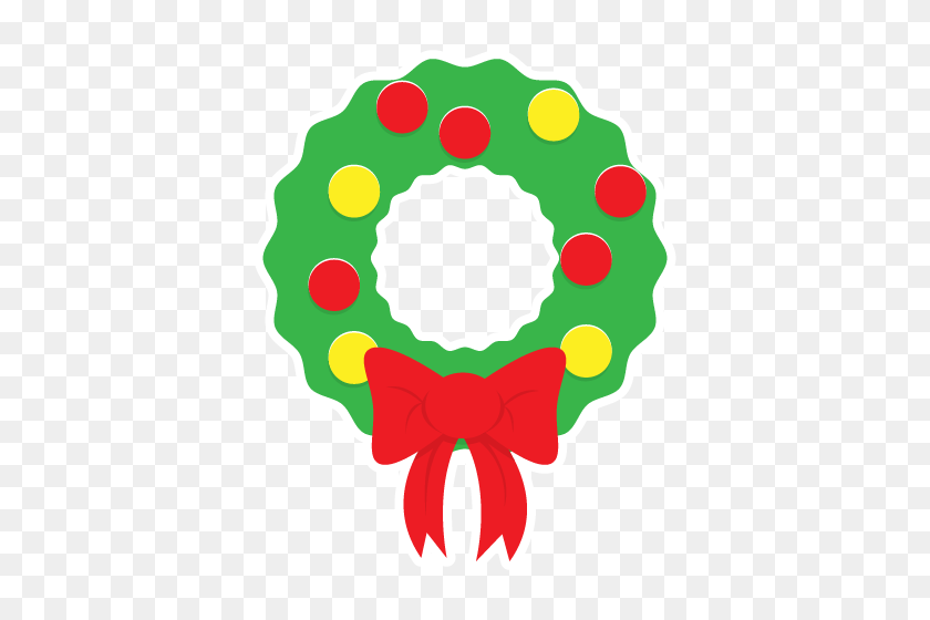500x500 Christmas Wreath Clip Art - Aurora Clipart