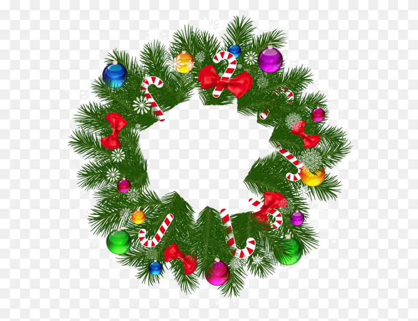 593x585 Christmas Wreath Clip Art - California Poppy Clipart