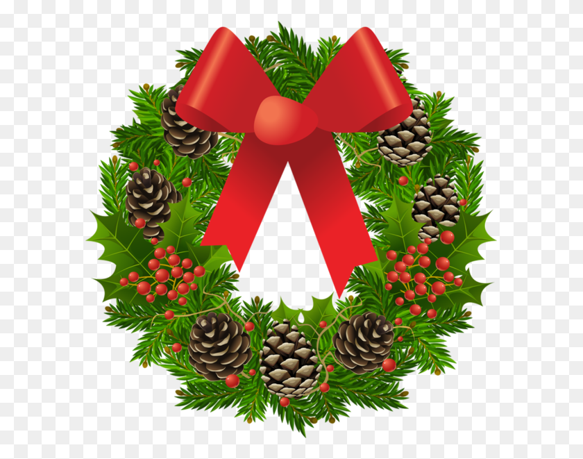 593x601 Christmas Wreath Clip Art Free Fantastic Christmas Wreath - Merry Christmas Wreath Clipart