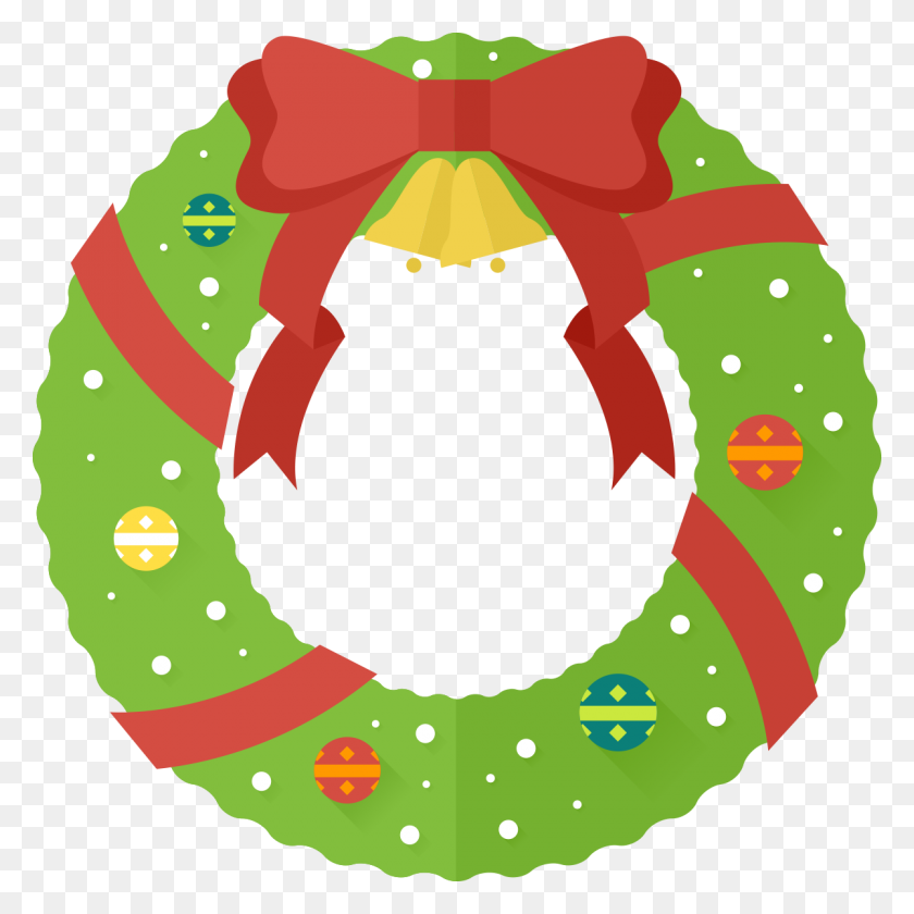 1200x1200 Christmas Wreath Clip Art Free Vector Down - Christmas Vector Clipart