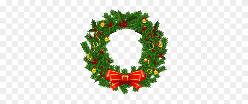 300x294 Christmas Wreath Clip Art Happy Holidays! - Christmas Potluck Clipart