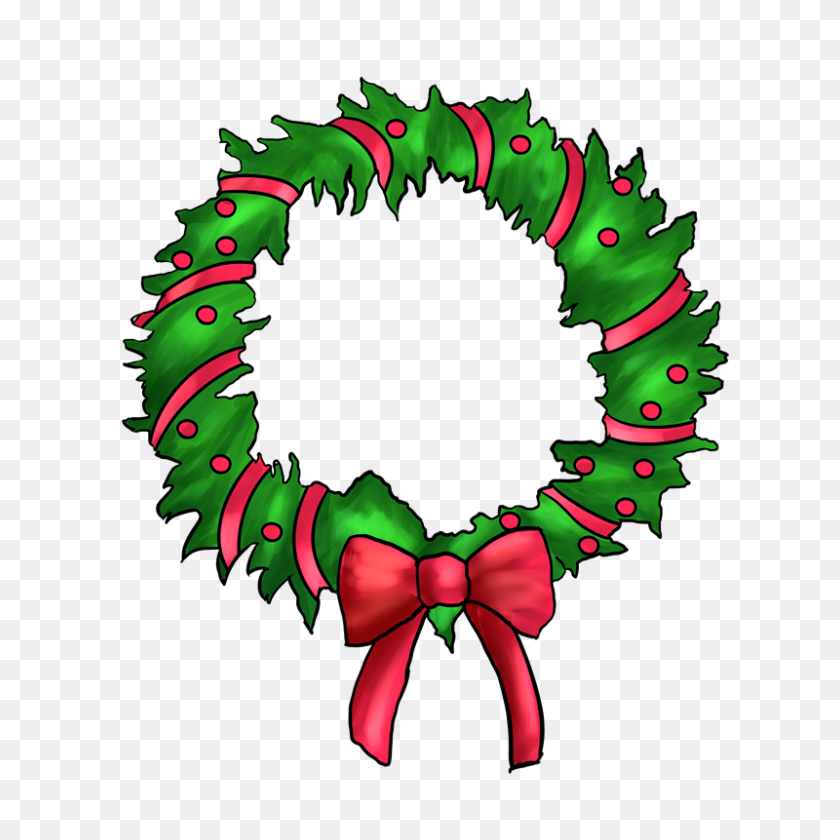 800x800 Christmas Wreath Clipart - Christmas Candy Clipart