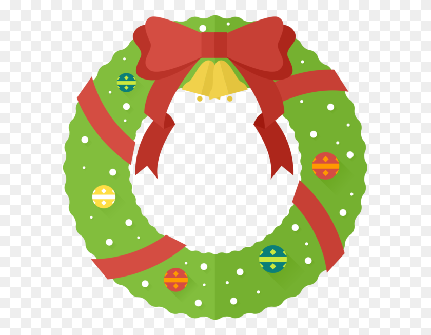593x593 Christmas Wreath Clipart Png Free Christmas Wreath Clip Art - Wreath Clipart Transparent Background