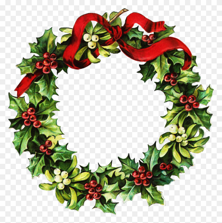 788x793 Christmas Wreath Clipart Transparent Collection - Christmas Wreath Clipart