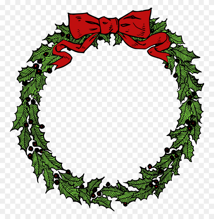 764x800 Christmas Wreath Cliparts - Christmas Label Clip Art