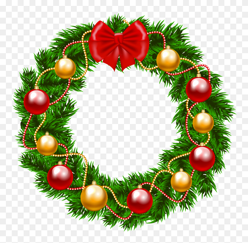 6129x5999 Christmas Wreath Cliparts - Holly Wreath Clipart