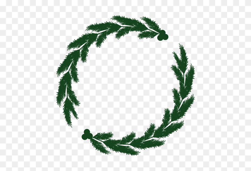 512x512 Christmas Wreath Green Silhouette - Christmas Reef PNG