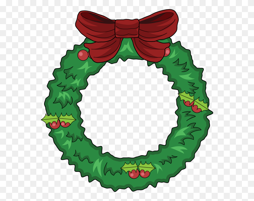 570x607 Christmas Wreath Pictures Clip Art - Floral Garland Clipart
