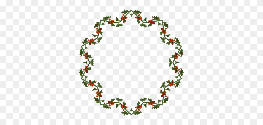 337x340 Christmas Wreaths Christmas Day Clip Art Christmas Computer Icons - Holly Garland Clipart