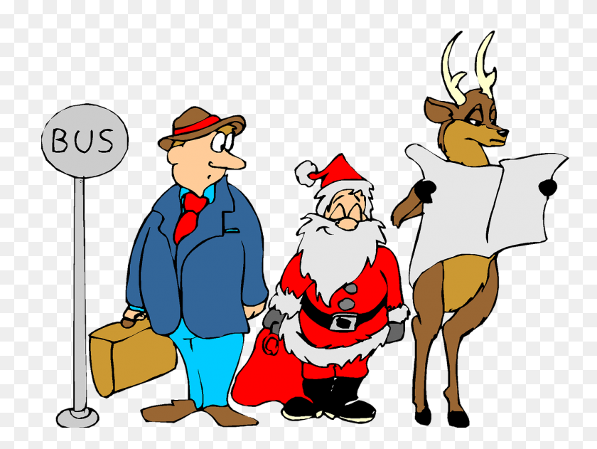 1280x938 Christmas,holiday,clip Art,reindeer,bus Stop - Winter Holiday Clip Art