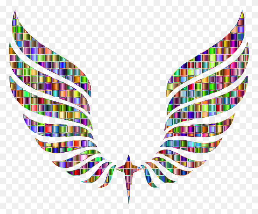2304x1882 Chromatic Mosaic Abstract Wings Icons Png - Mosaic PNG