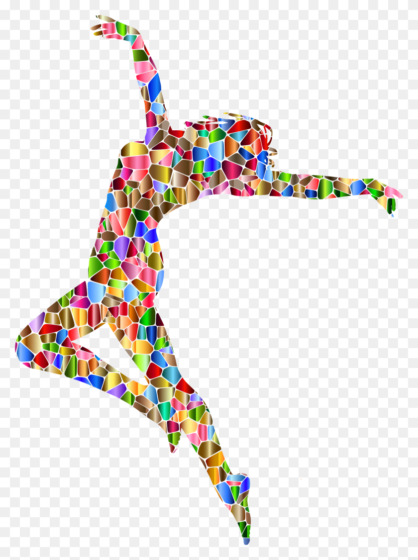 1698x2321 Chromatic Tiled Carefree Dancing Woman Silhouette - In Memoriam Clipart