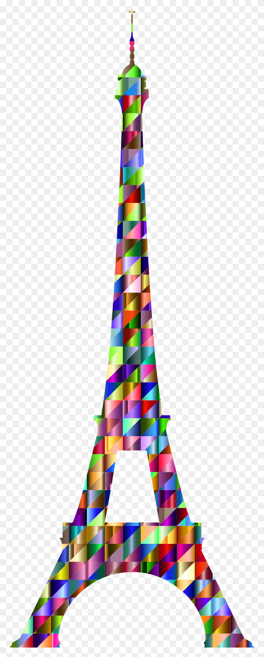 862x2246 Хроматические Треугольные Иконки Эйфелевой Башни Png - Париж Эйфелева Башня Клипарт