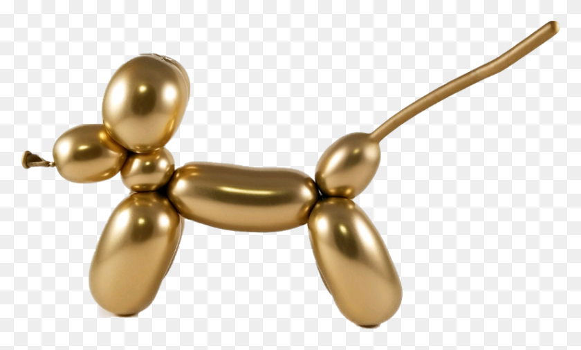 821x470 Chrome Gold Real Latex Balloon Dog Nopoppy Balloons - Gold Balloons PNG