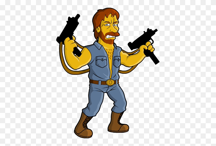 403x509 Chuck Norris Dibujos Animados De Chuck Norris, Los Simpsons - Imágenes Prediseñadas De Chuck Norris