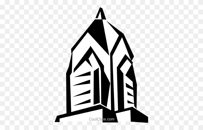 387x480 Church Steeple Royalty Free Vector Clip Art Illustration - Church House Clipart