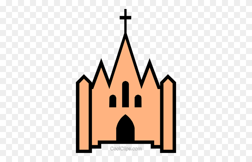 334x480 Church Symbol Royalty Free Vector Clip Art Illustration - Church Building Clipart