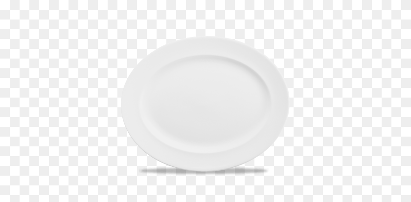 354x354 Churchill Classic Oval Rimmed Plate Dish - White Oval PNG