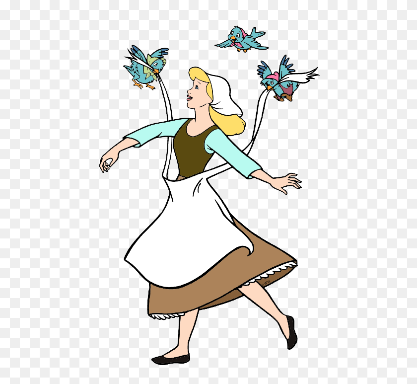 472x713 Cinderella, Mice And Birds Clip Art Disney Clip Art Galore - Get Dressed Clipart