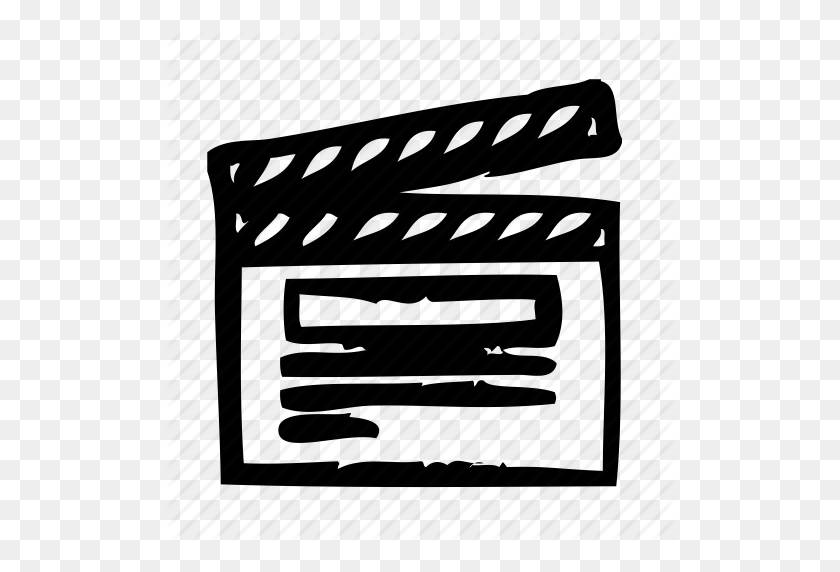 512x512 Cinema, Clapperboard, Film, Movie, Theater Icon - Clapperboard PNG