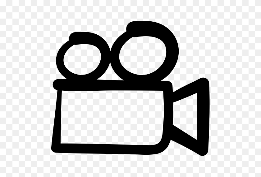 512x512 Cinema, Doodle, Film, Video, Video Camera, Video Chat Icon - Film Camera PNG