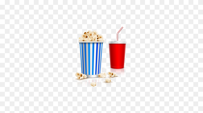 1200x628 Cinema Popcorn And Drink Free Vector And Png The Graphic Cave - Popcorn PNG