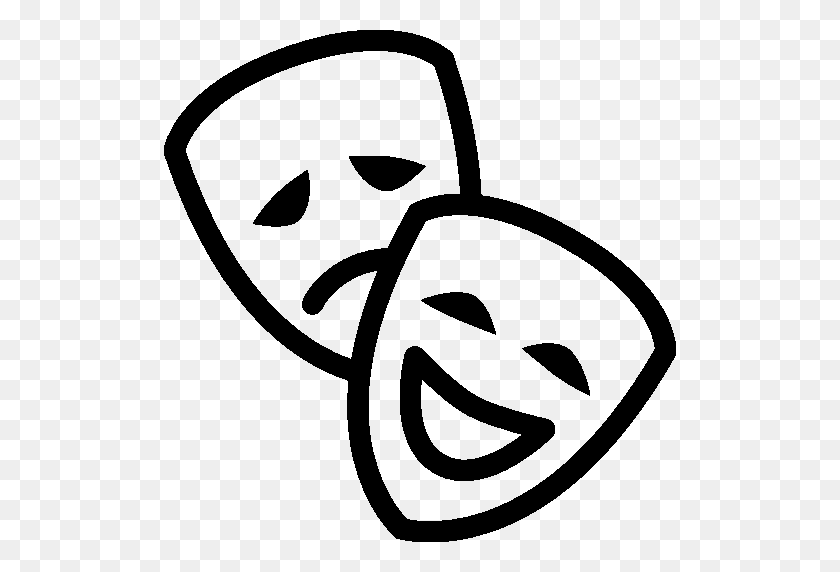 512x512 Cinema Theatre Mask Icon - Theatre Mask PNG