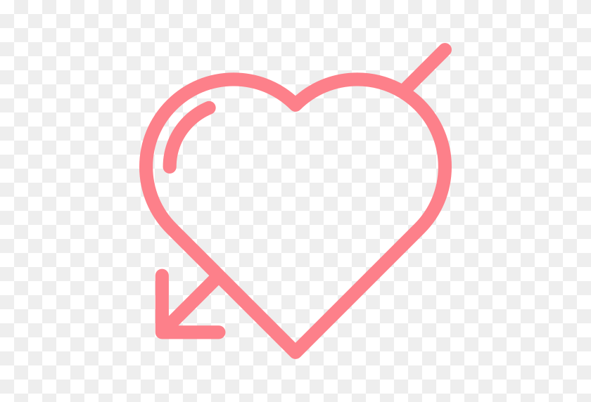 512x512 Cinta, Panah Ikon Gratis Dari Amor Y Día De San Valentín Iconos - Cinta Png