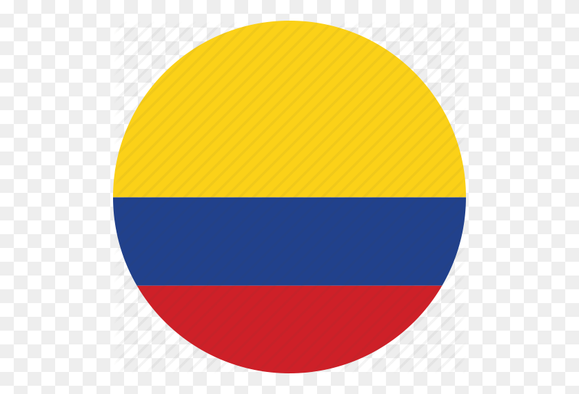 512x512 Círculo, Circular, Colombia, Bandera De Colombia, País, Bandera, Bandera - Bandera De Colombia Png