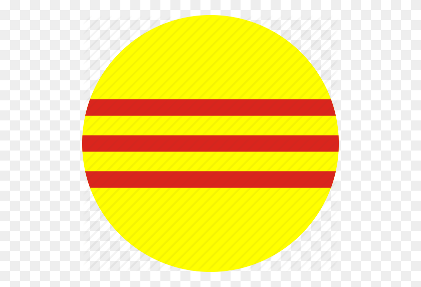 512x512 Círculo, Circular, País, Bandera, Bandera De Vietnam Del Sur, Banderas - Bandera De Vietnam Png