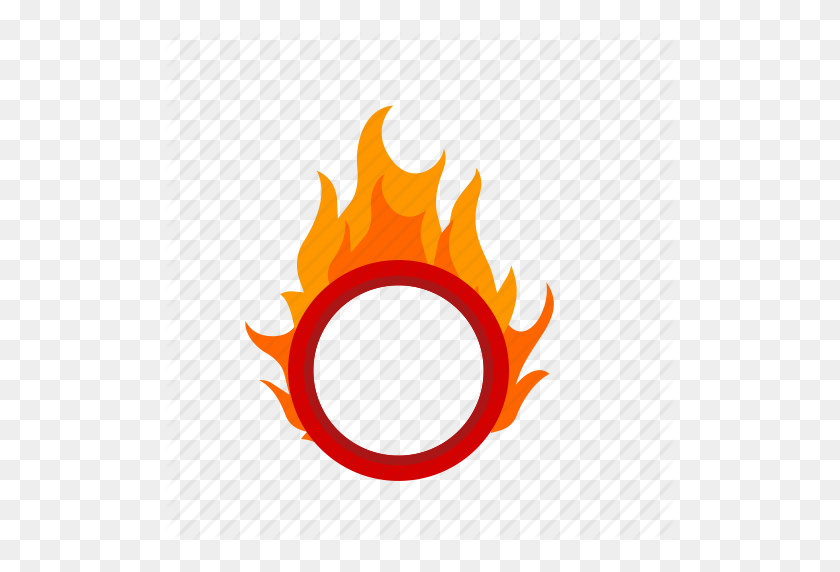 512x512 Circle, Circus, Fire, Hoop, Jumping, Man, Ring Icon - Ring Of Fire PNG