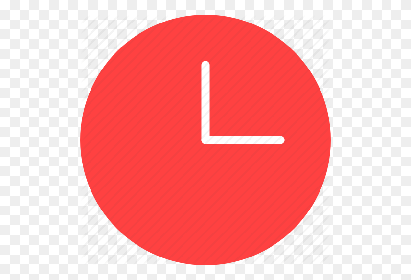 Красный круг, часы, время, время, значок часов - Красный круг с линией PNG 
