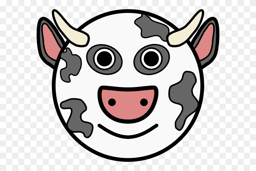 600x500 Circle Cow Head Clip Art - Cow Head Clipart
