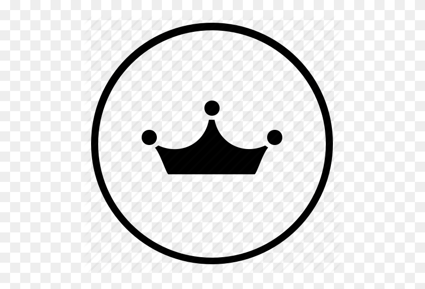 512x512 Circle, Crown, King, Queen, Round, Royal Icon - Crown Drawing PNG