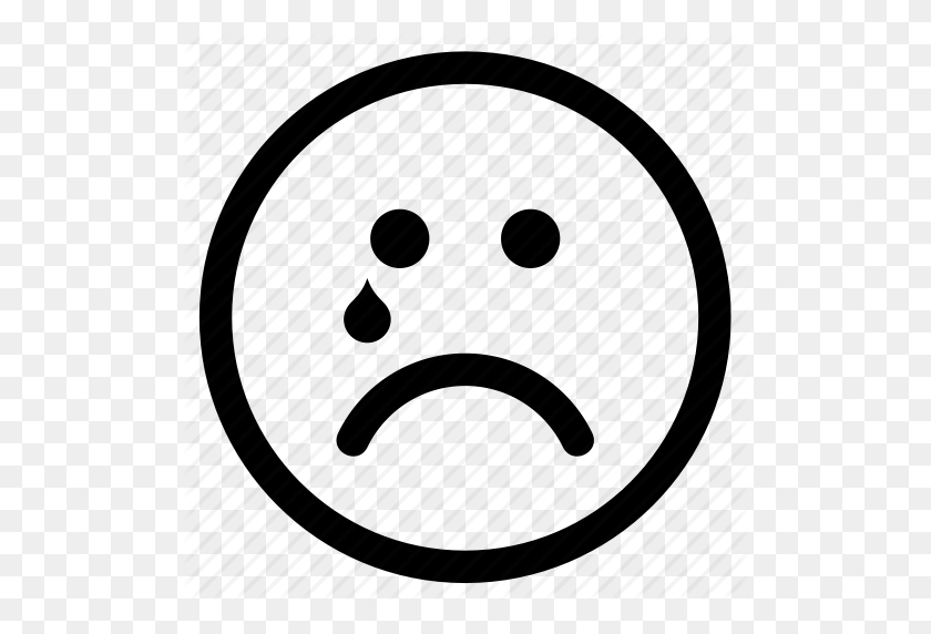 512x512 Круг, Плач, Плач, Emoji, Смайлик, Лицо, Печальный Значок - Грустное Лицо Emoji Png