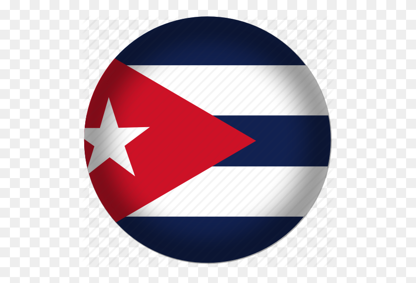 512x512 Círculo, Cuba, Bandera, Icono Mundial - Bandera De Cuba Png