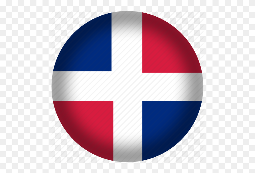 512x512 Círculo, República Dominicana, Bandera, Icono Mundial - Bandera De República Dominicana Png