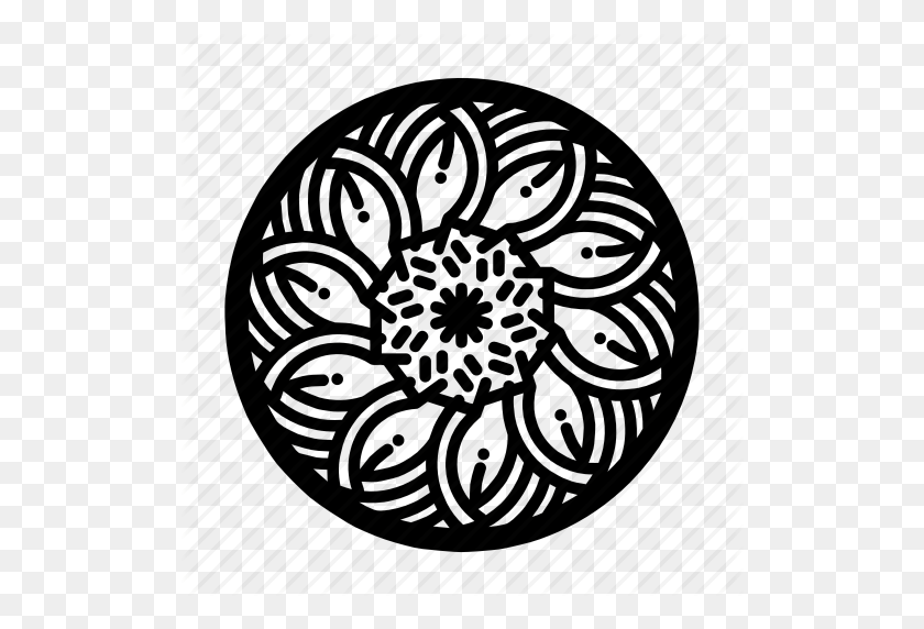 512x512 Circle, Doodles, Floral, Mandala, Mandalas, Ornaments, Pattern Icon - Circle Pattern PNG