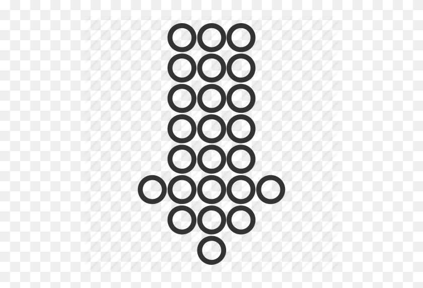 512x512 Circle Dots, Cursor, Download, Guardar, Pointer, Pointing Arrow - White Dots PNG
