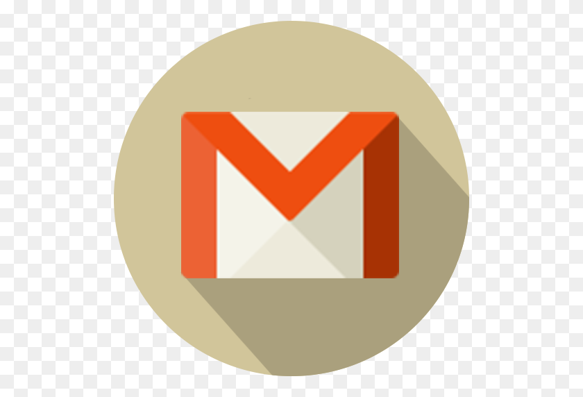 512x512 Circle, Email, Gmail, Logo, Mail, Material Icon - Orange Circle PNG