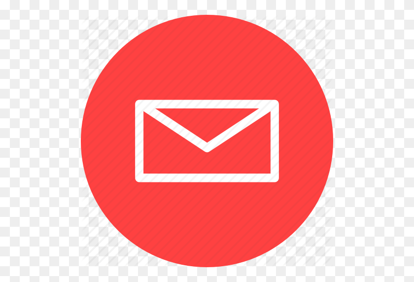 512x512 Circle, Email, Letter, Mail, Message, Messages, Red Icon - Red Circle With Line PNG