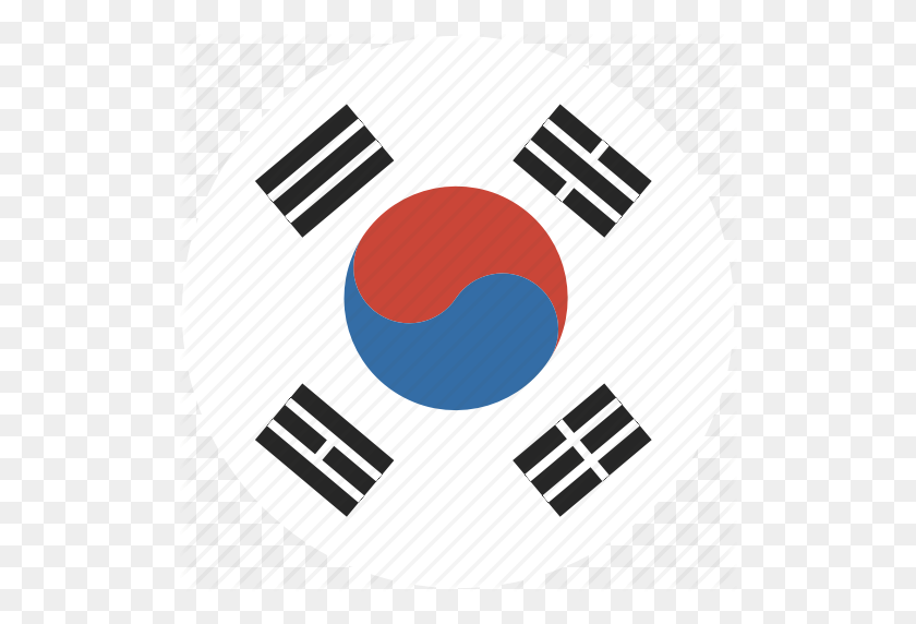 512x512 Círculo, Bandera, Corea, Icono Del Sur - Bandera De Corea Del Sur Png