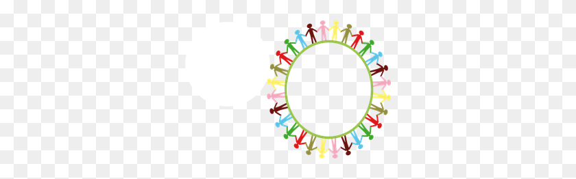 300x202 Circle Holding Hands Stick People Multi Coloured Png, Clip Art - People Holding Hands Clipart